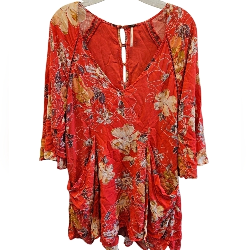 Free People Eyes On You Floral Poppy Mini Dress